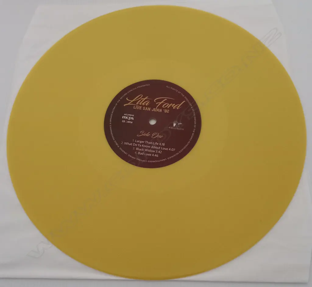 Lita Ford, Live San Juan '92 (Yellow vinyl) Image 1++